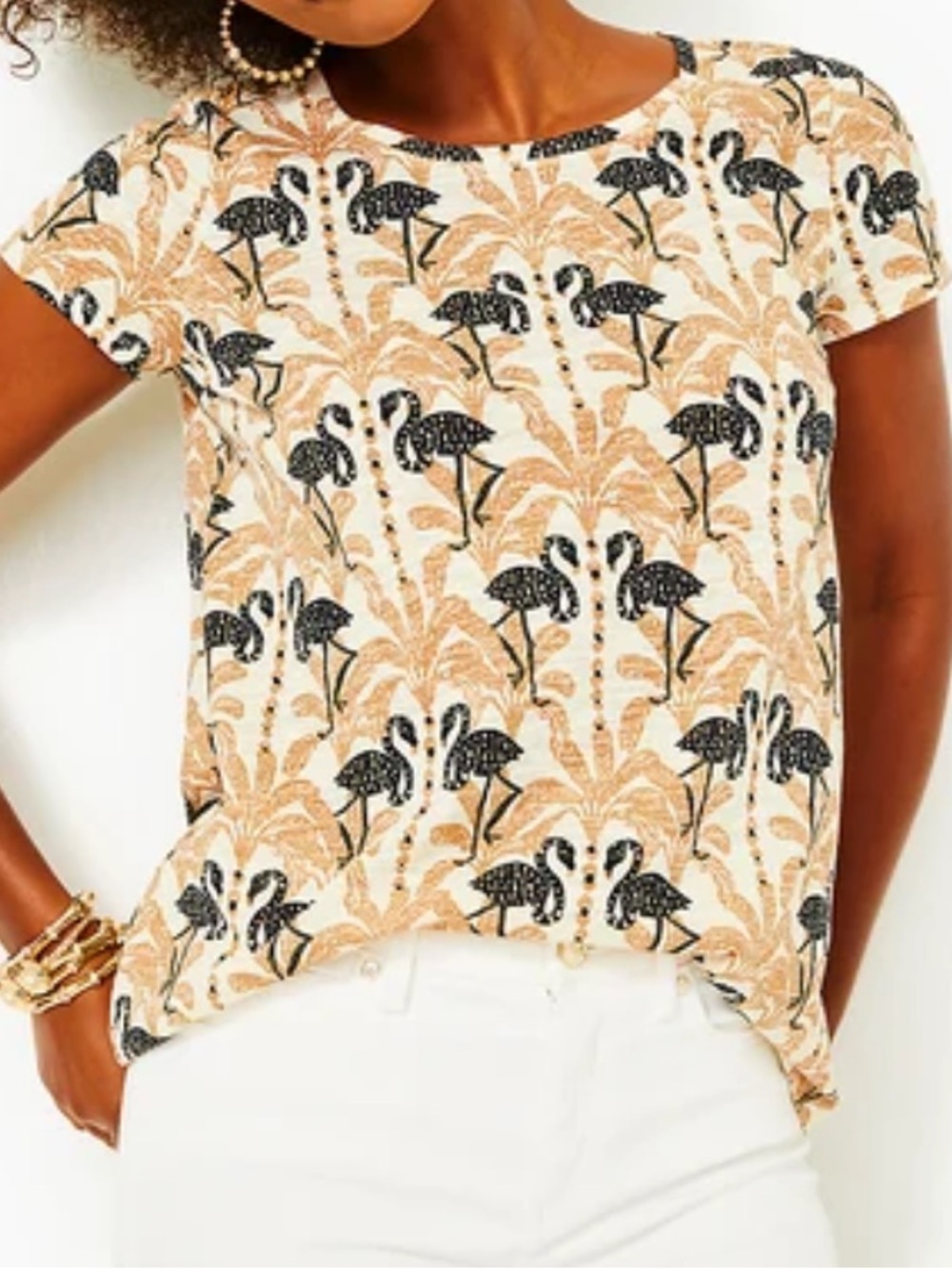Lily Pulitzer Etta Scoop Neck “Lil Stir It Up” Top Size Large